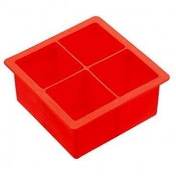 Cubitera BarCraft de Silicona, Grande, Color Rojo, 11 x 11 x 4,5cm