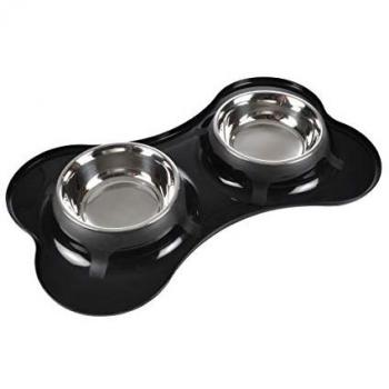 Support repas canin en forme d’os – inox