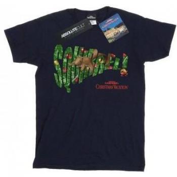 T-shirt Noël écureuil bleu marine pour garçons 7-8 ans