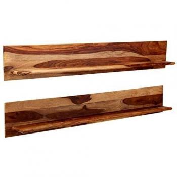 Bücherregal Wandregal 2er Set Massivholz 169x26x20 cm