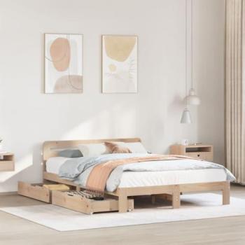 Vidaxl Estructura de cama sin colchón madera de pino maciza 120x200 cm