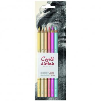 Blister Conté à Paris : 6 Crayons Pastel Portrait
