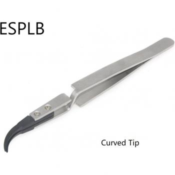 Stainless Steel Handle Reverse Tweezers with Plastic Tip