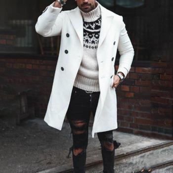 Chaqueta de lana blanca para hombre con estilo inglés