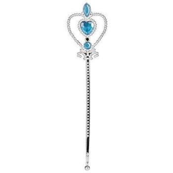 Boland 44073 Zauberstab Anna – 32 cm, silberblau, für Mottoparty und Fasching