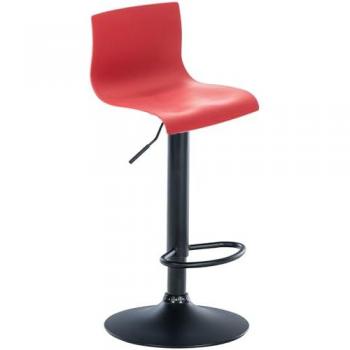 Barhocker Hover in Rot mit Lehne und Fußstütze