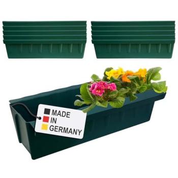Hossi's Garten-Set 10 Euro: Paletten‑Blumenkästen mit Hängeoption – 37,3 cm dunkelgrün