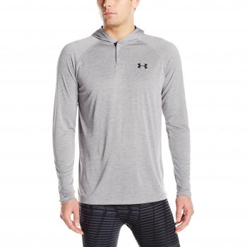 Männer Fitness‑Sweatshirt Tech Popover Henley Stahl – S-Größe