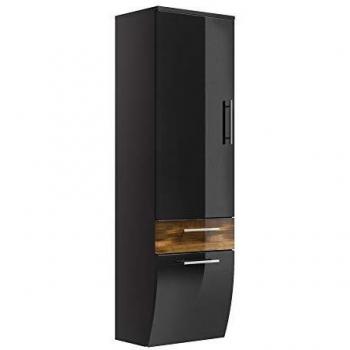 Salona Hochschrank für das Bad 40 x 134,5 cm Anthrazit‑Walnuss