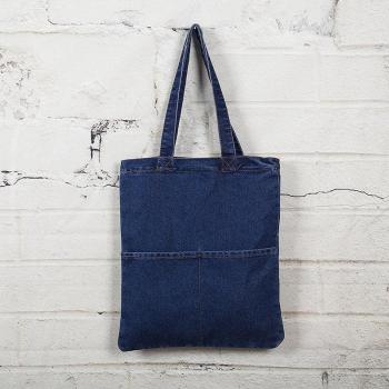 Diagonal Denim Clutch