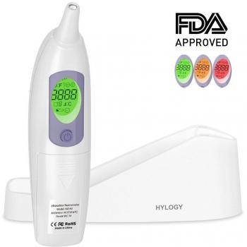 Termometro Infrarossi Professionale HYLOGY – Uso Orecchio per Bambini e Adulti, CE/FDA