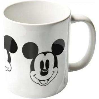 Taza Mickey Disney Cara de Fiesta Uni-Color Negra/BLANCO
