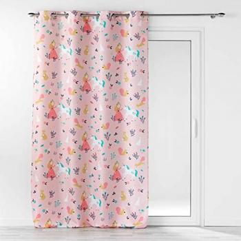Rideau Enfant Princesse Licorne 140x240cm Rose