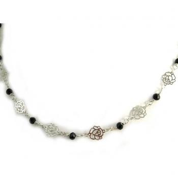 M1965 Les Trésors De Lily Silver Rosa Romantica Necklace