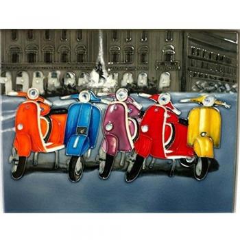 Multicolour Vespa Parade Wall Decor
