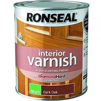 Ronseal Quick Dry Interior Varnish Dark Oak Matt 750ml