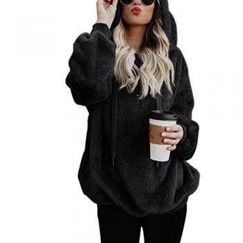 IWoo Damen Sweatshirt mit Kapuze Warm und Oversize