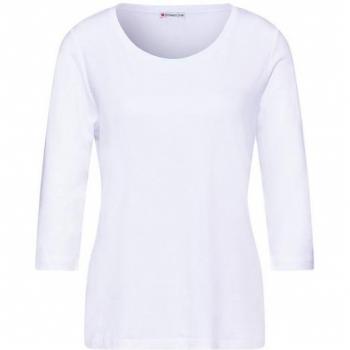 Street One Dames Shirt met Ronde Hals Katoen Wit Maat 40