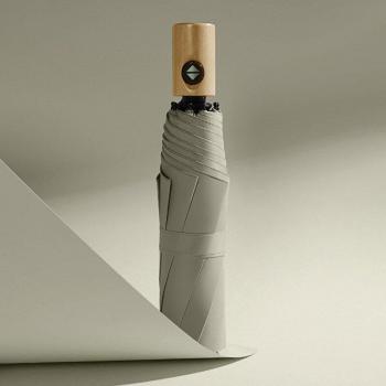 Automatic Folding Parasol with Wooden Handle