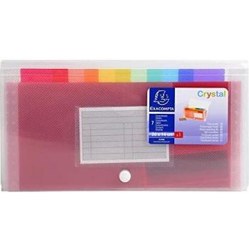 Exacompta Classificatori Crystal Colours 14x26 cm, 7 Scomparti