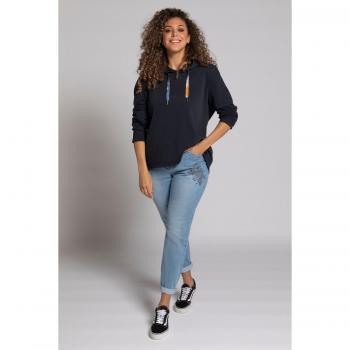 Jeans Blu con Ricami Floreali per Donna, Taglia 60, Cotone