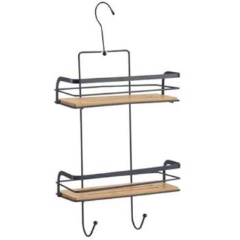 Rack de douche KIM en bambou et acier