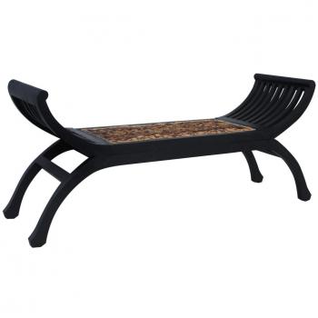 Gartenbank 120 cm aus Abaca in Dunkelbraun