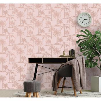 Carta da Parati Decorativa Alberi Tropicali Rosa