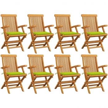 Chaises de jardin en teck massif avec coussins
