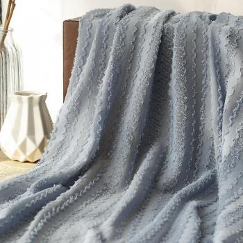 Soft Solid Beige Striped Jacquard Chiffon Fabric
