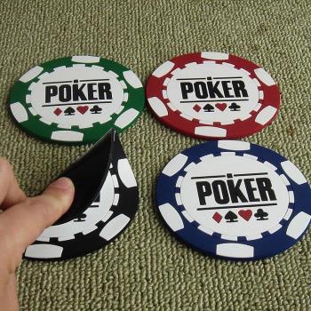 Posavasos de Goma Para Póker 4 unidades