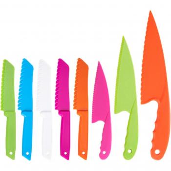 Juego de cuchillos de plástico para fruta y pan seguro