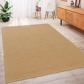 Tapis d’angle naturel – jute tissé à la main, design vague