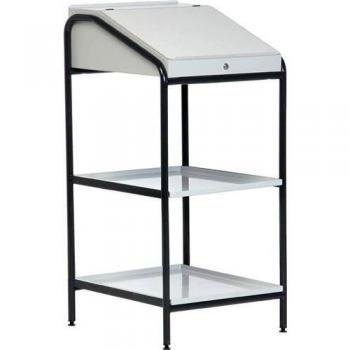 Stationärer Schreibtisch mit 2 Böden 1140x546x605 mm, schwarz/hellgrau