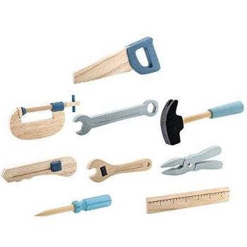 Bloomingville Spielzeug Werkzeug Set, blau, Buche, 9er Set