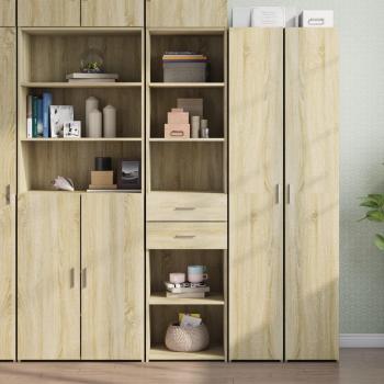 Highboard 45x42.5x185 cm, Sonoma Oak Finish, Engineered Wood, vidaXL
