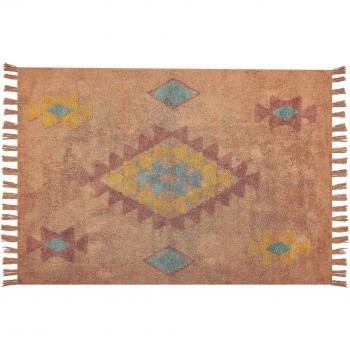 Tappeto con nappe arancione 160 x 230 cm in cotone