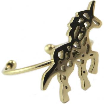 Licorne Métallique Bague, Acier Doré, 20 × 17 mm – Code 7bis P5645
