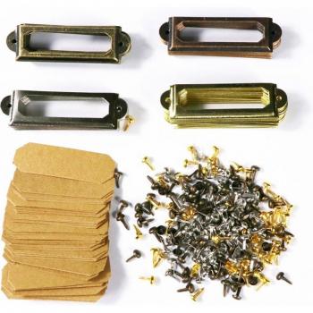 Kit de Etiquetas Bronce con Marco Autoclavable – 80 Paquetes
