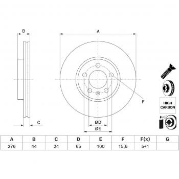 BOSCH 0 986 479 H71 Scheibenbremse