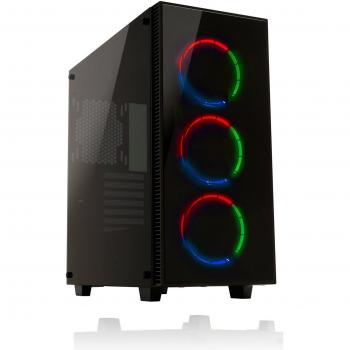 Black GameMax Cobalt RGB Tower – Dual USB3, Tempered Glass Paneling