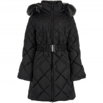 Guess Women's Black Long Puffer Jacket, Size S