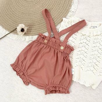 Deer Jonmi 2022 Spring Summer Korean Style Floral Solid Color Toddler Girls Shorts