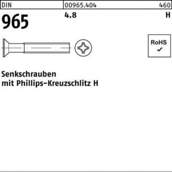 Nobrand Senkschraube – Ph DIN 965 Stahl 4.8 M4×16 mm – 2000er Set