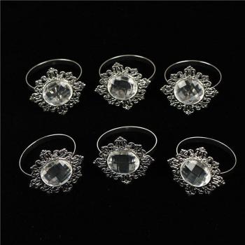 6Pcs Diamond Napkin Rings for Banquet Decor
