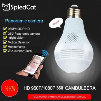 Wireless 960P HD Fish Eye Bulb Camera with Night Vision