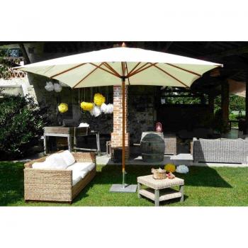 Palo Centrale Ombrellone Fibrasol Wood 300x400 cm – Nero (Made in Italy)