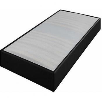 Sommier tapissier noir 80x200 Omega EBAC Simili 18 lattes
