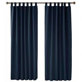 Verdunkelungsvorhang (Dunkelblau) 2‑teilig – Deconovo, 229×117 cm, blickdicht