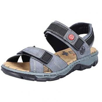 Rieker Women's Blue Hook & Loop Wedge Sandals Size 3 UK